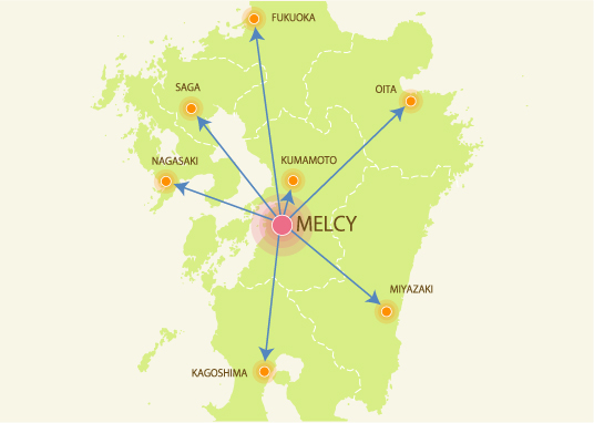 熊本県の地図